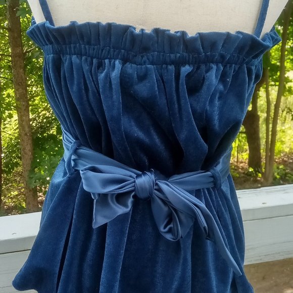 Say-Lu 3pc Velour Lounge Set/PJ's/Sleepwear Midnight Blue Size Large Vintage NWT - Picture 2 of 13